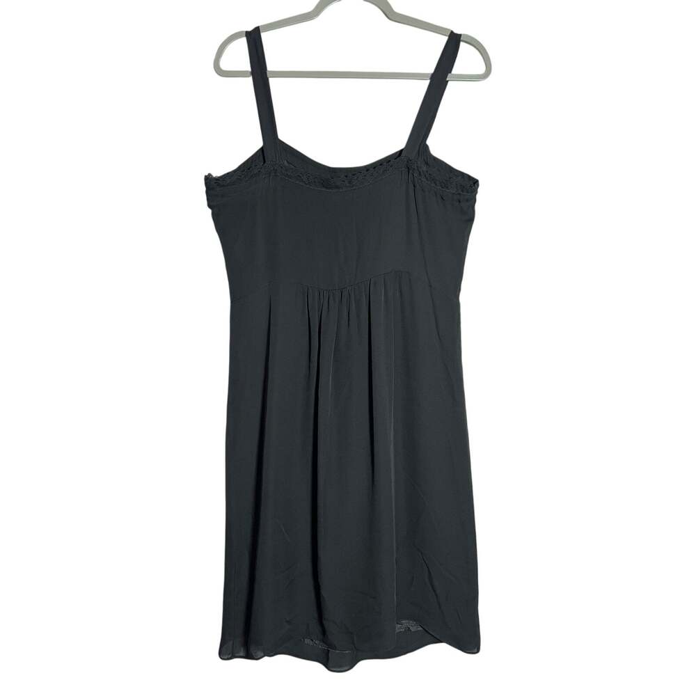 Jenni Kayne Black Silk Feel Full Slip Nightgown Mini Dress No Size Tag